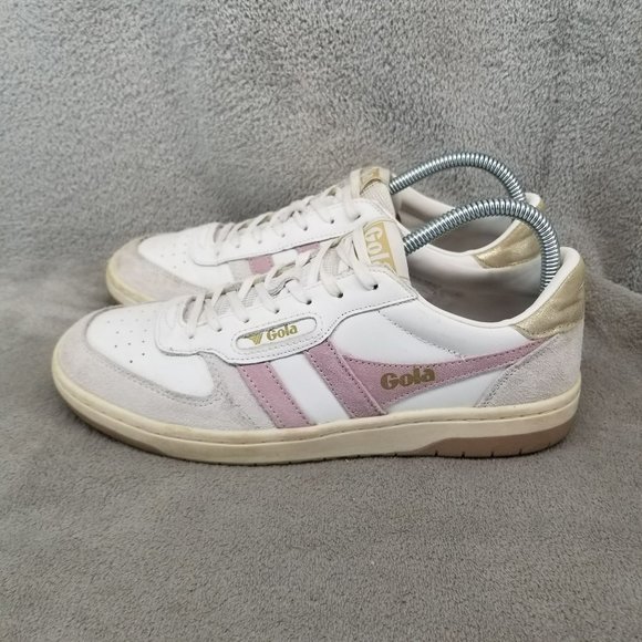 Gola Shoes - Gola Shoes Womens Size 8 Hawk White Leather Lace Up Sneakers